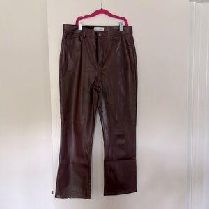 LOFT Maroon Faux Leather Pants Size 29/8 EUC